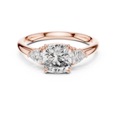 Cushion Lab Grown Diamond Three-Stone Engagement Ring