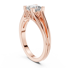 14K White Gold 2.0 CT Asscher Lab Grown Diamond Solitaire Engagement Ring
