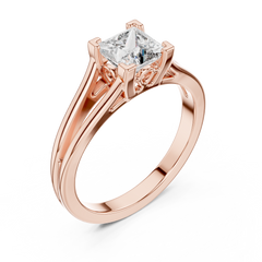 14K White Gold 2.0 CT Asscher Lab Grown Diamond Solitaire Engagement Ring