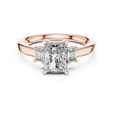 Emerald Lab Grown Diamond Three-Stone Engagement Ring