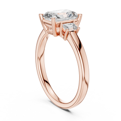 Emerald Lab Grown Diamond Three-Stone Engagement Ring