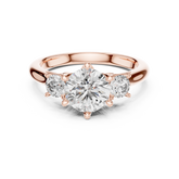 Round Lab Grown Diamond Three-Stone Engagement Ring