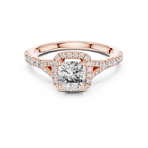 Round Lab Grown Diamond Halo Engagement Ring