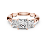 Princess Lab Grown Diamond Three-Stone Engagement Ring
