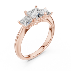 Princess Lab Grown Diamond Three-Stone Engagement Ring