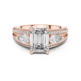 Emerald Lab Grown Diamond Halo Engagement Ring