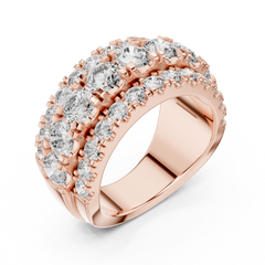 Round Cluster Lab Grown Diamond Wedding Band