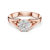 Round Lab Grown Diamond Solitaire Engagement Ring
