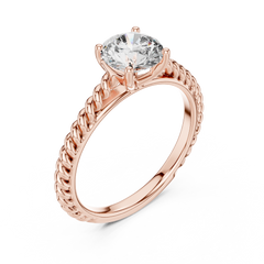 Round Lab Grown Diamond Solitaire Engagement Ring