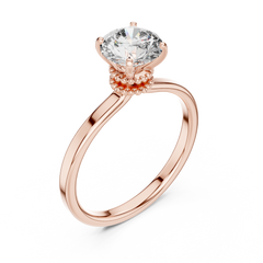 Round Lab Grown Diamond Solitaire Engagement Ring