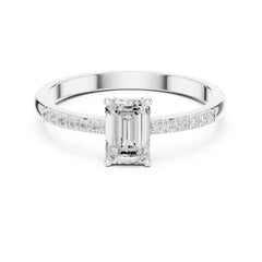 Emerald Lab Grown Diamond Pave Engagement Ring