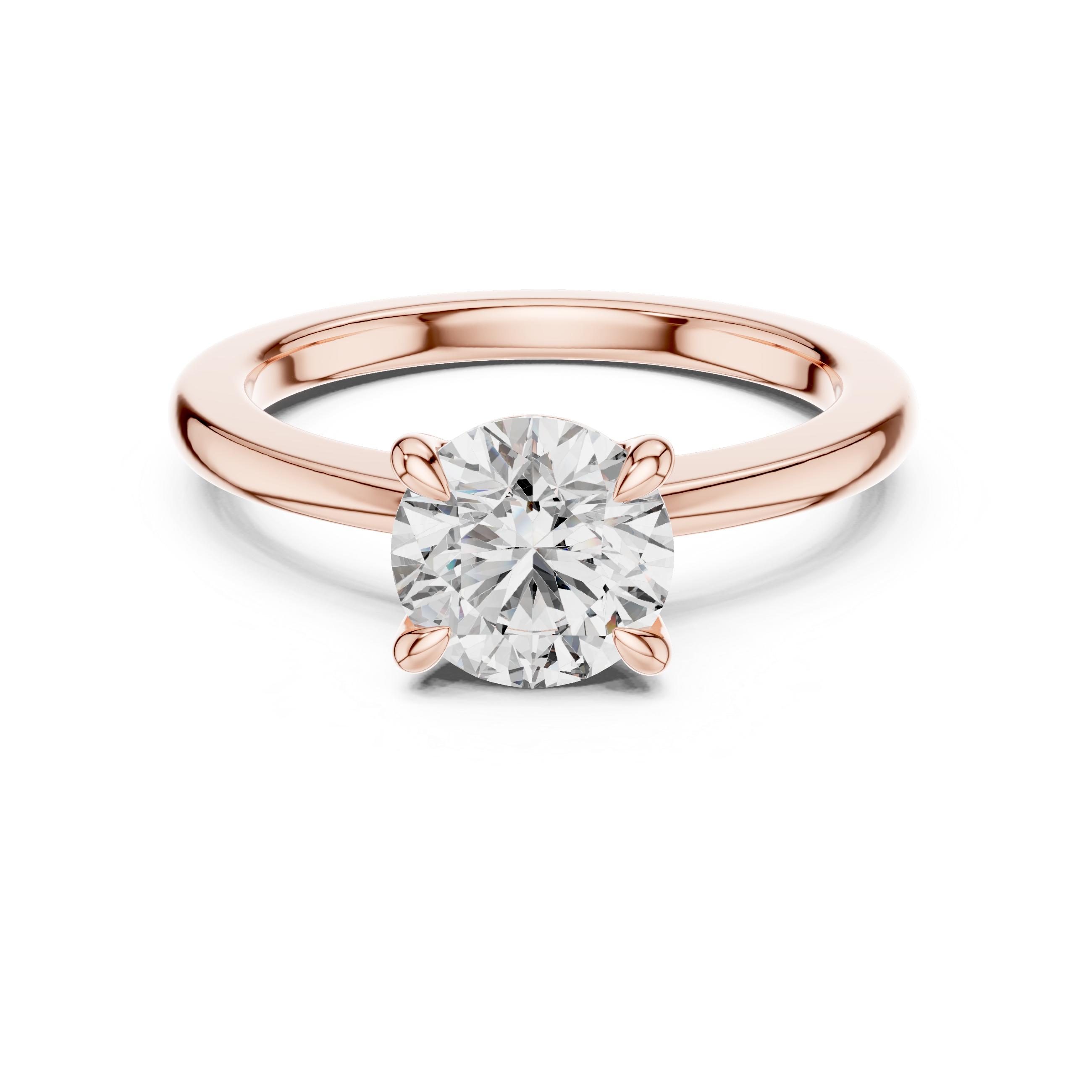 14K White Gold 2.0 CT Round Lab Grown Diamond Solitaire Engagement Ring
