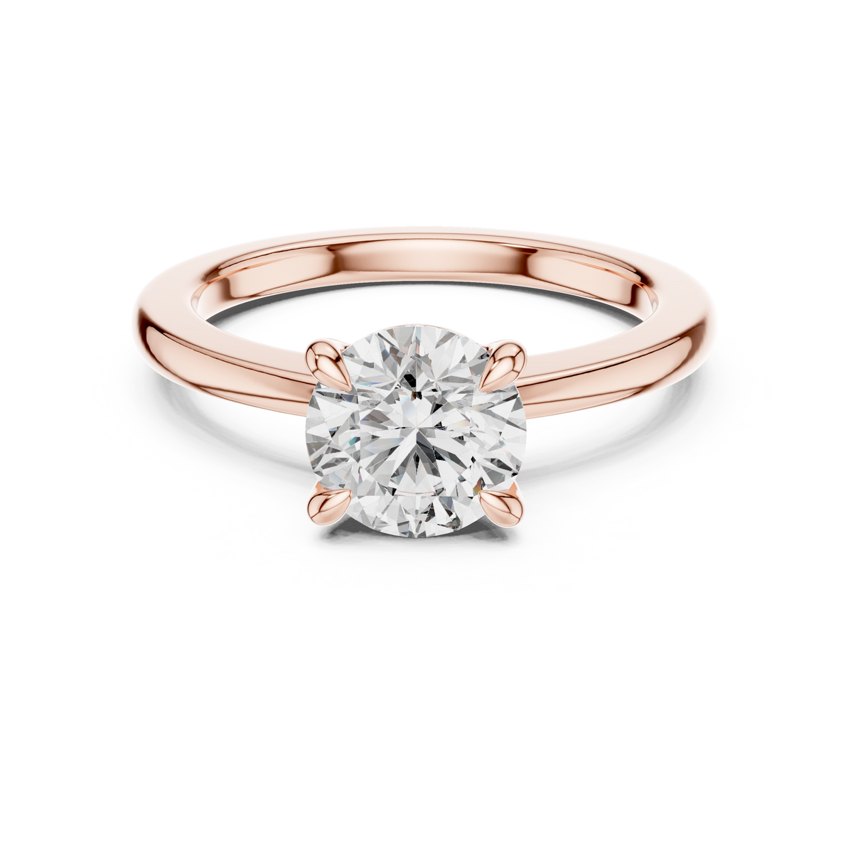 14K White Gold 2.0 CT Round Lab Grown Diamond Solitaire Engagement Ring
