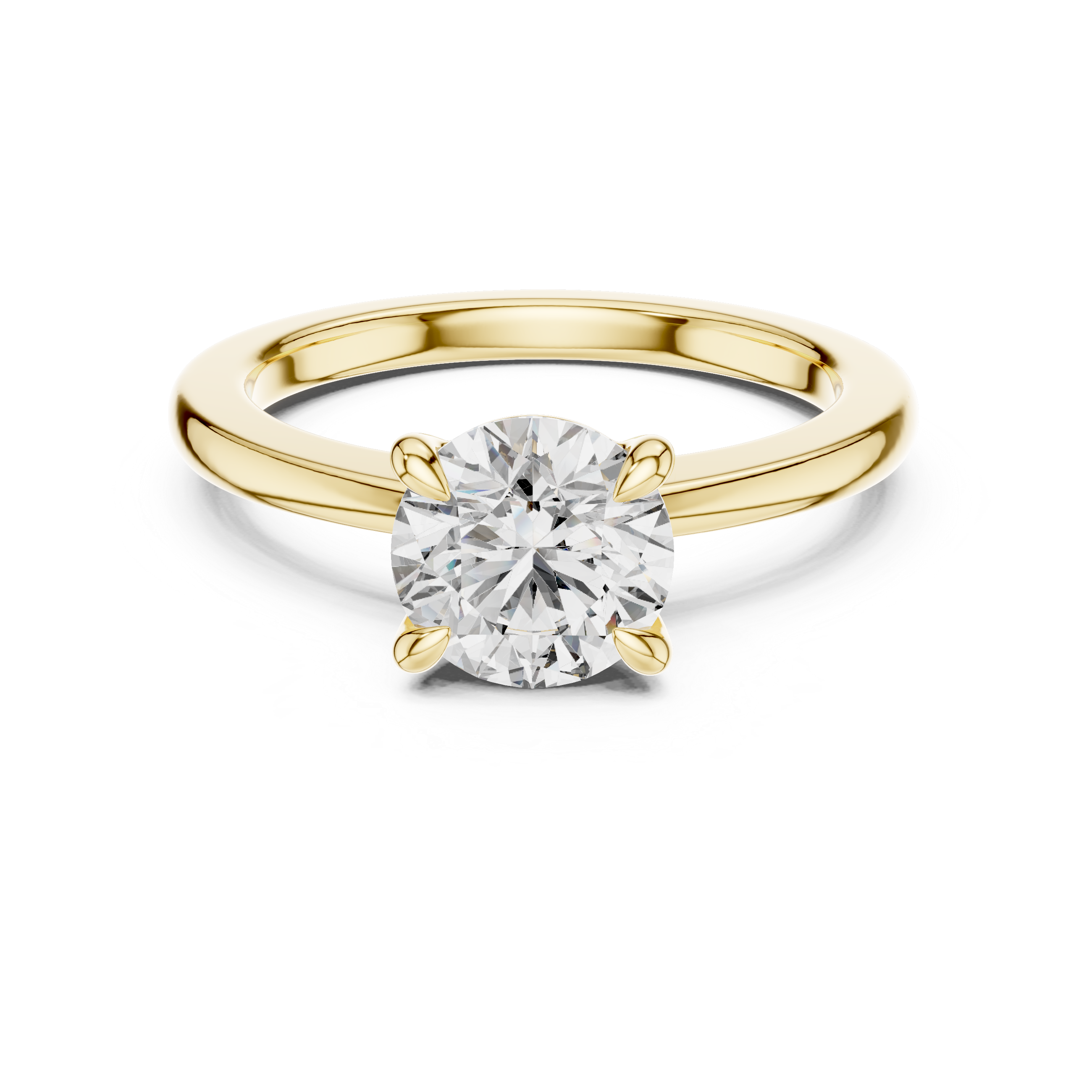 14K White Gold 2.0 CT Round Lab Grown Diamond Solitaire Engagement Ring