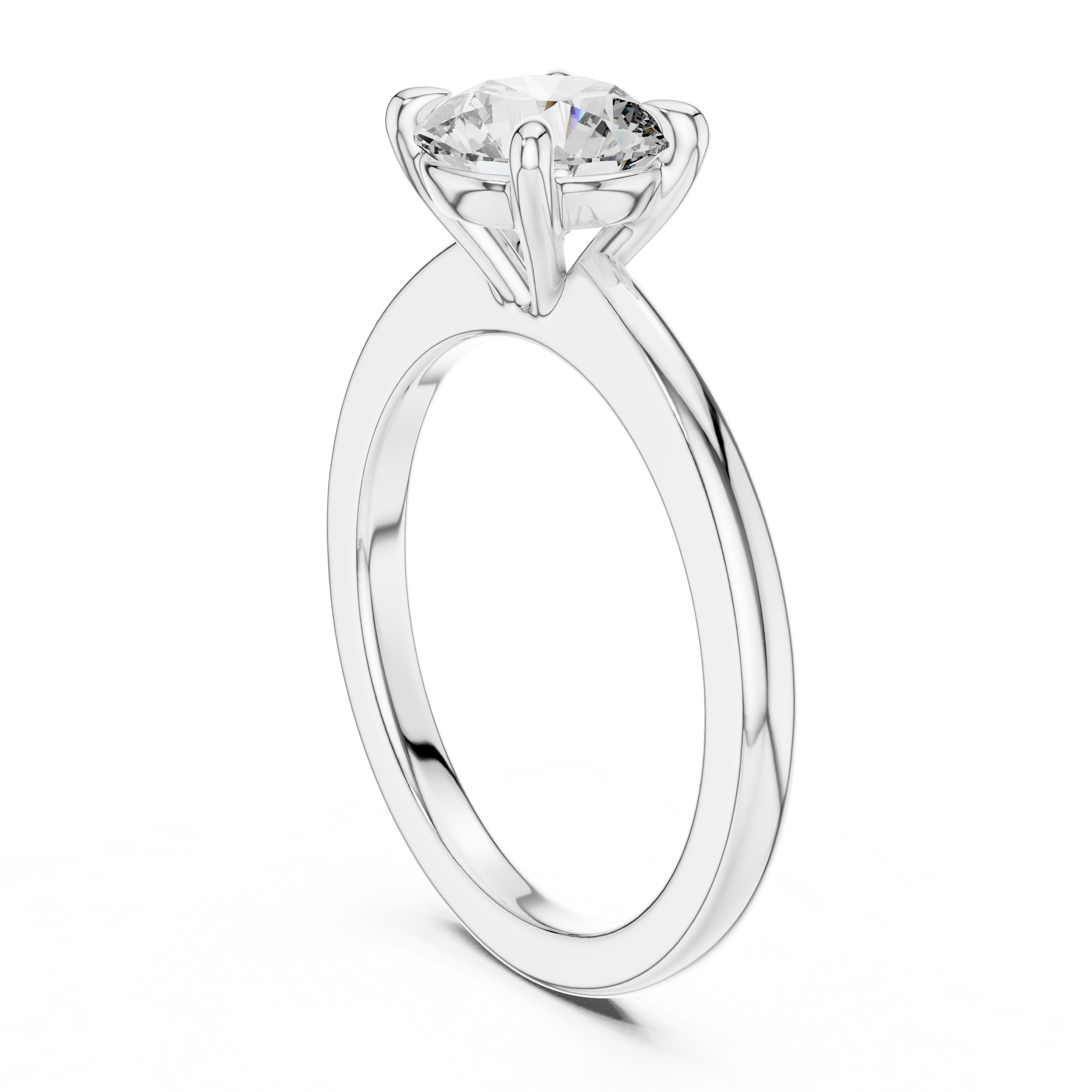 14K White Gold 2.0 CT Round Lab Grown Diamond Solitaire Engagement Ring