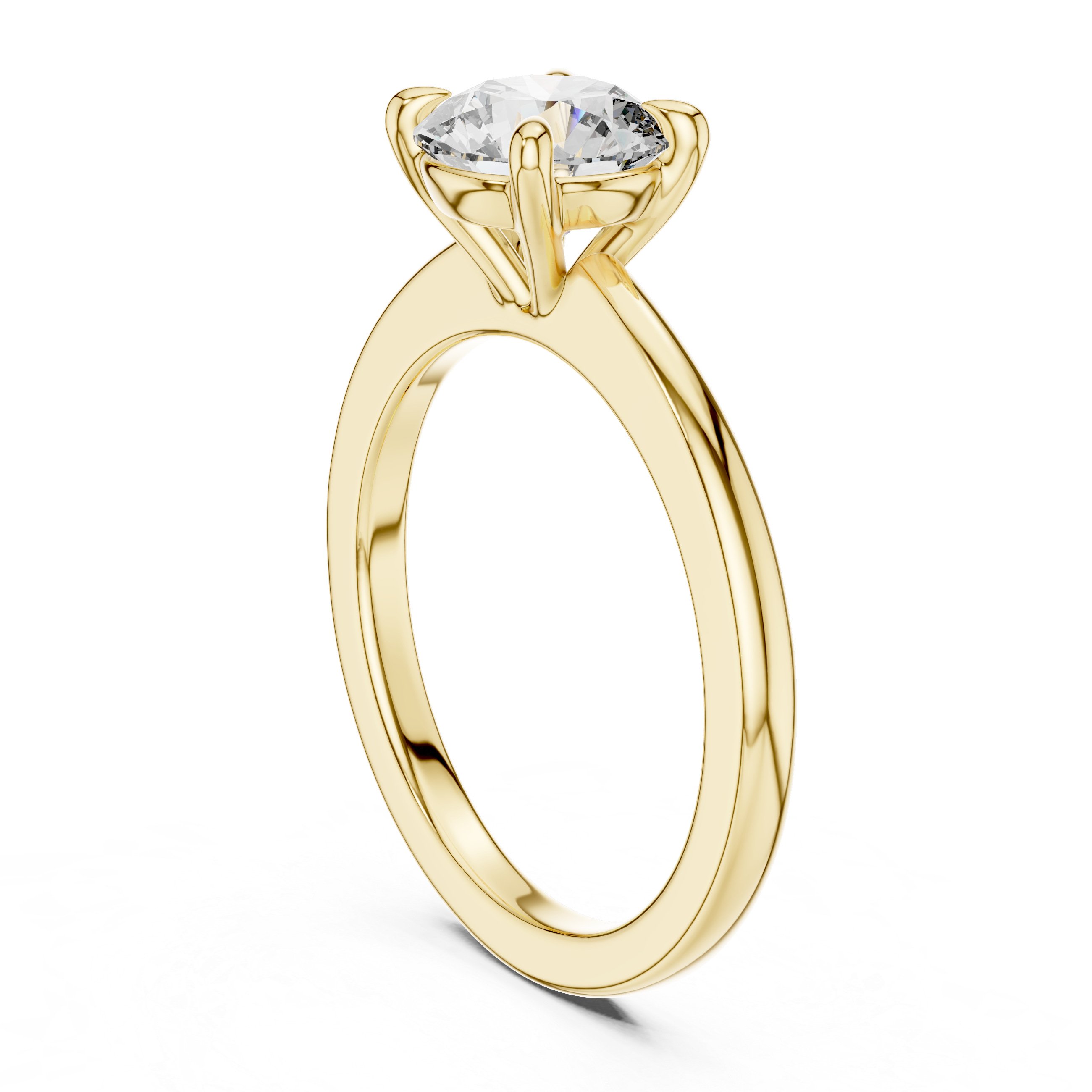 14K White Gold 2.0 CT Round Lab Grown Diamond Solitaire Engagement Ring