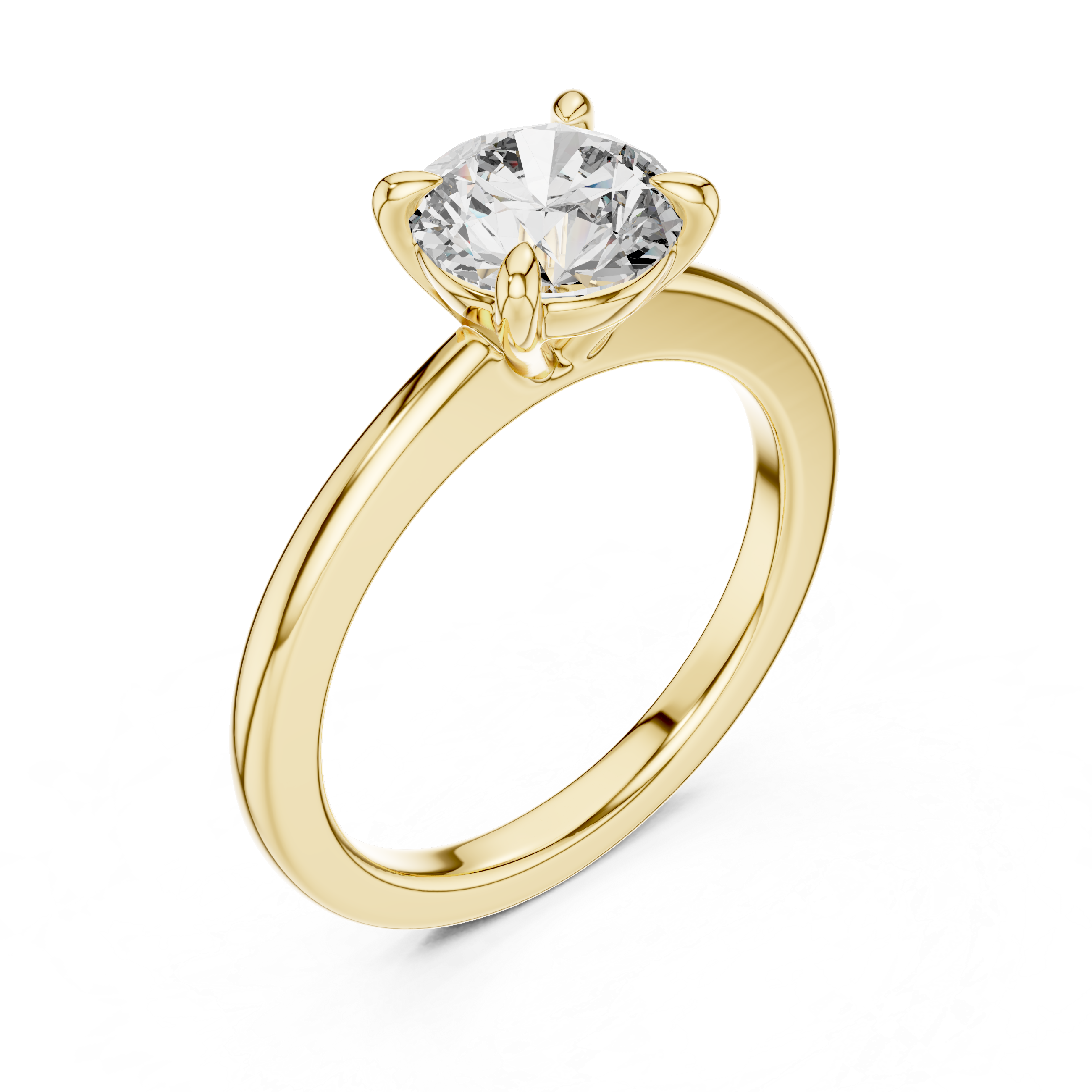 14K White Gold 2.0 CT Round Lab Grown Diamond Solitaire Engagement Ring