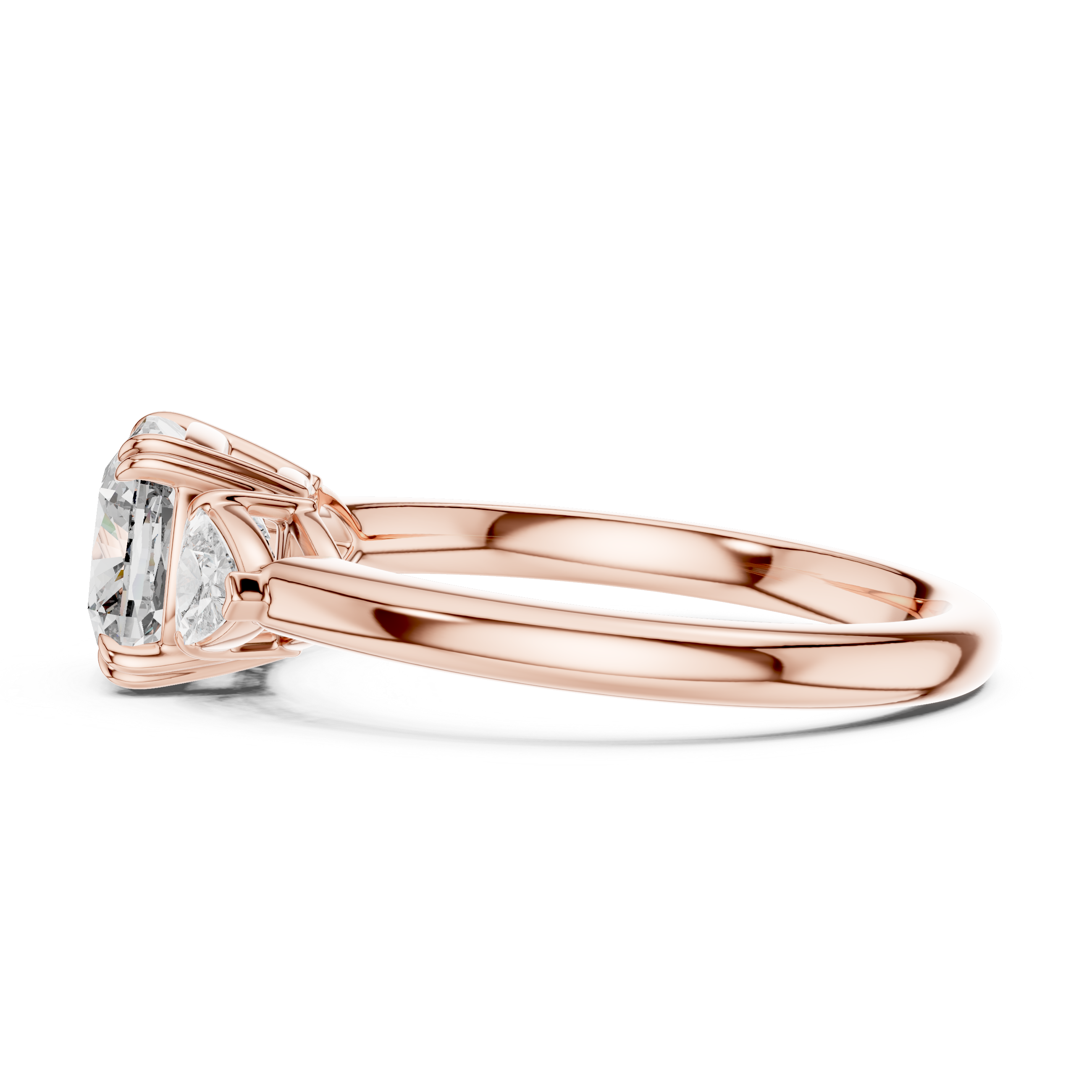 Cushion Lab Grown Diamond Three-Stone Engagement Ring