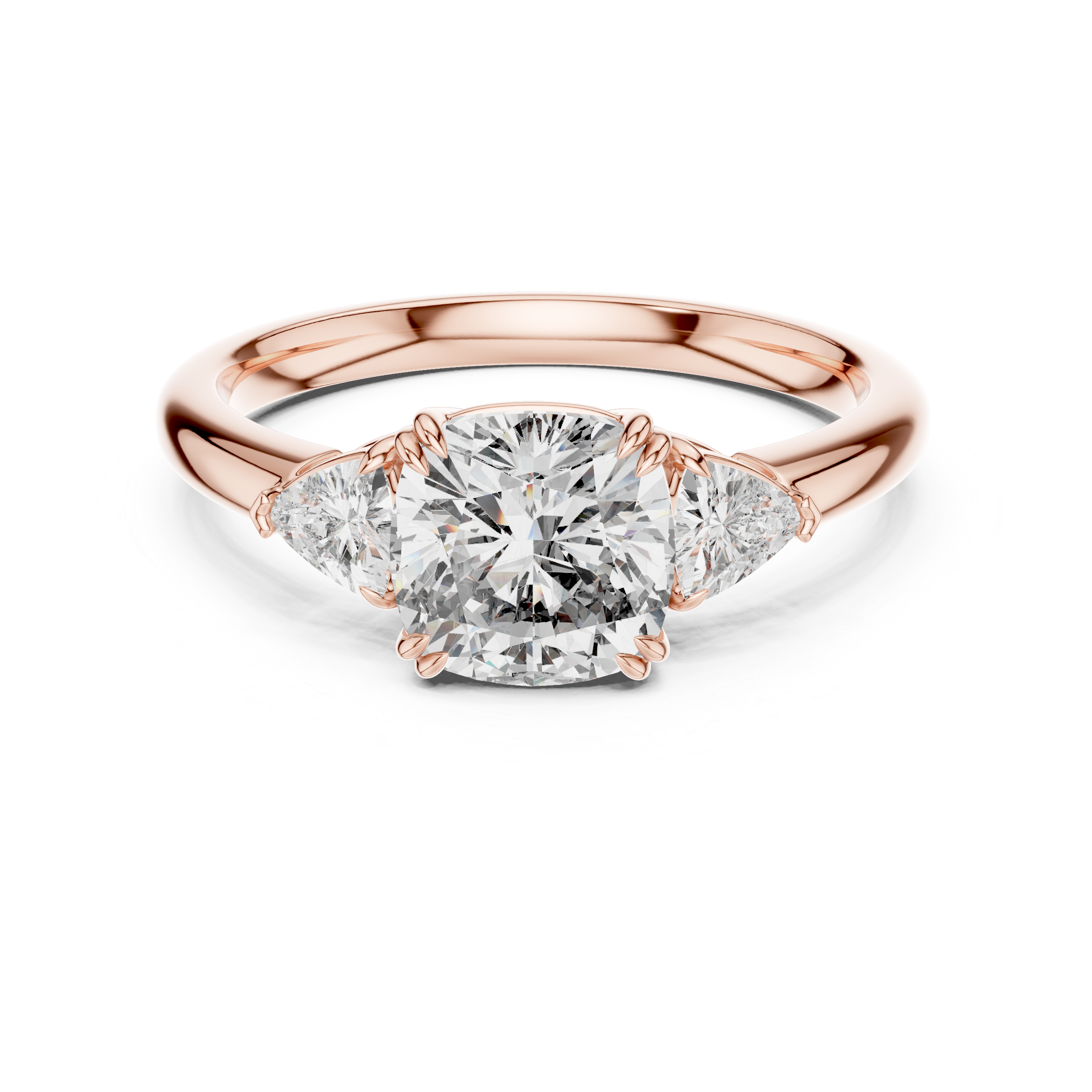Round Lab Grown Diamond Three-Stone Engagement Ring