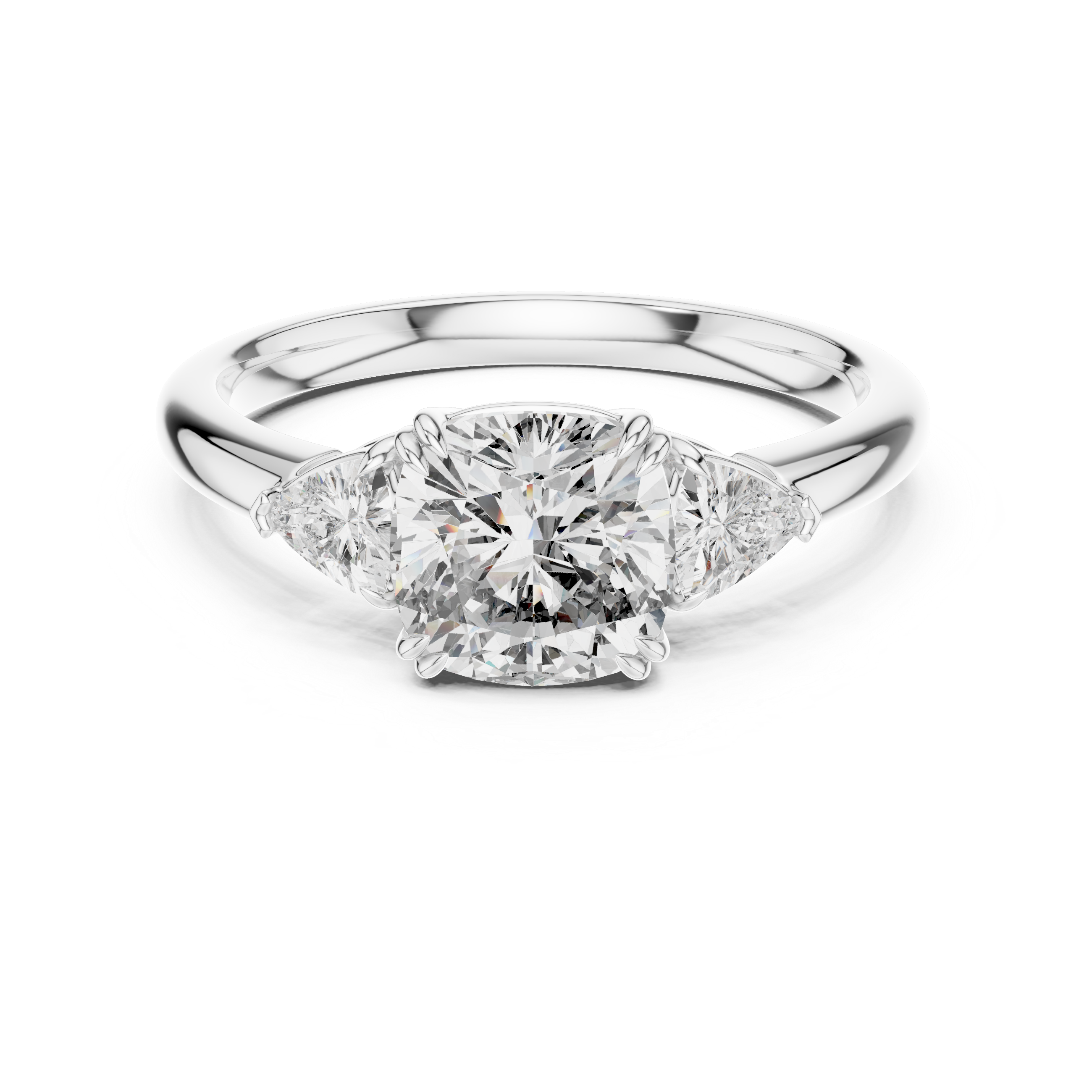 Round Lab Grown Diamond Three-Stone Engagement Ring