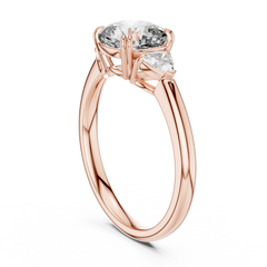 Round Lab Grown Diamond Three-Stone Engagement Ring