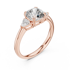 Cushion Lab Grown Diamond Three-Stone Engagement Ring