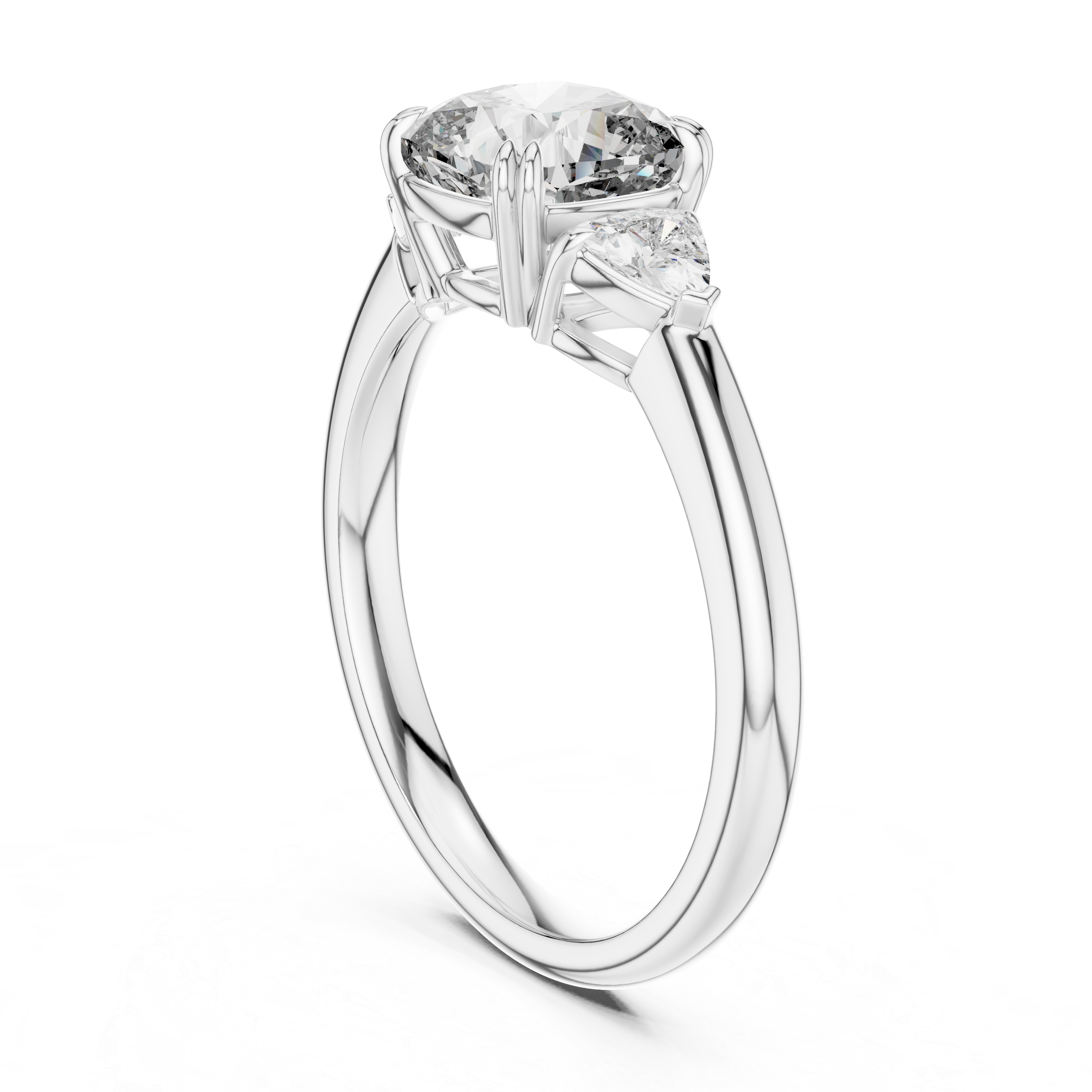 Round Lab Grown Diamond Three-Stone Engagement Ring
