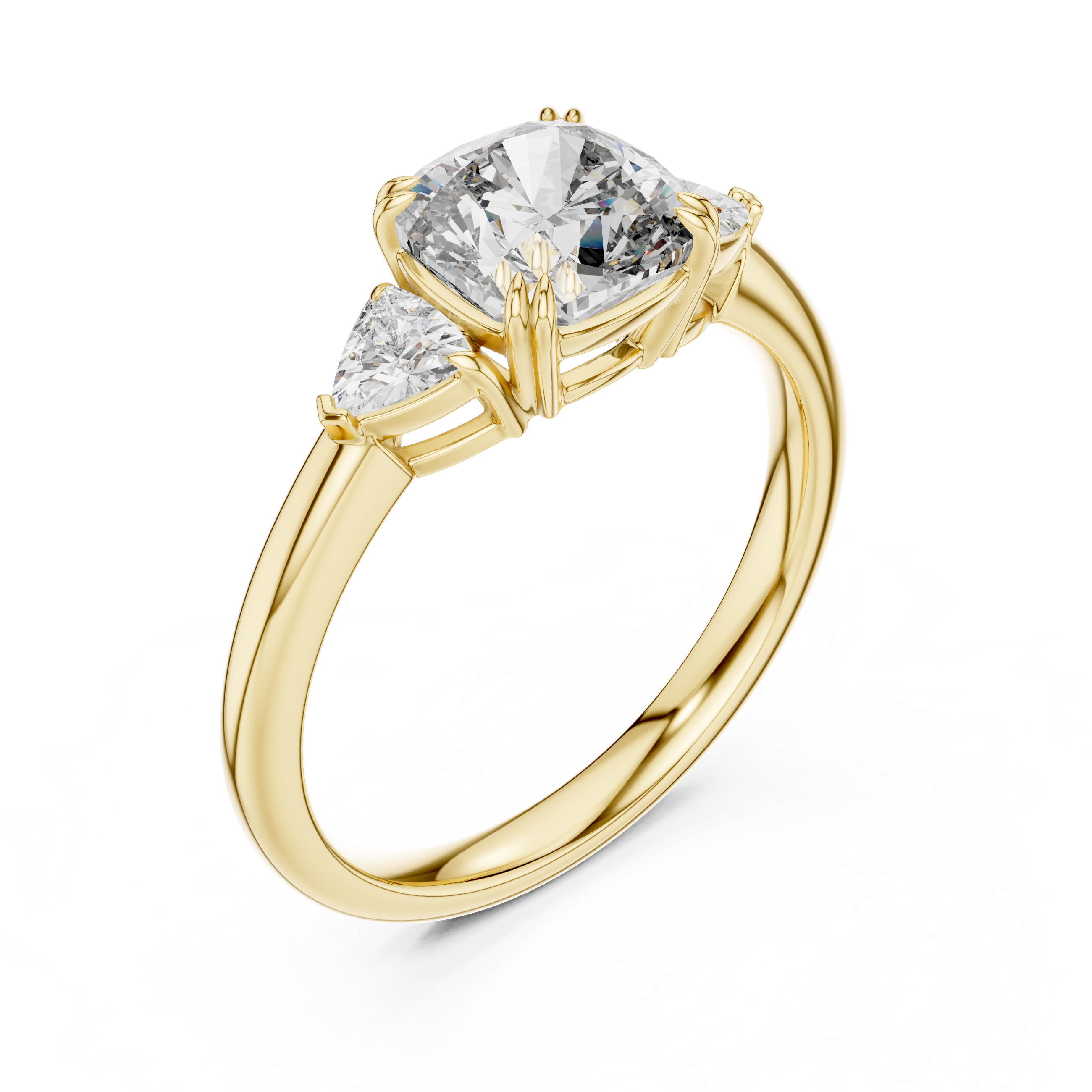 Round Lab Grown Diamond Three-Stone Engagement Ring