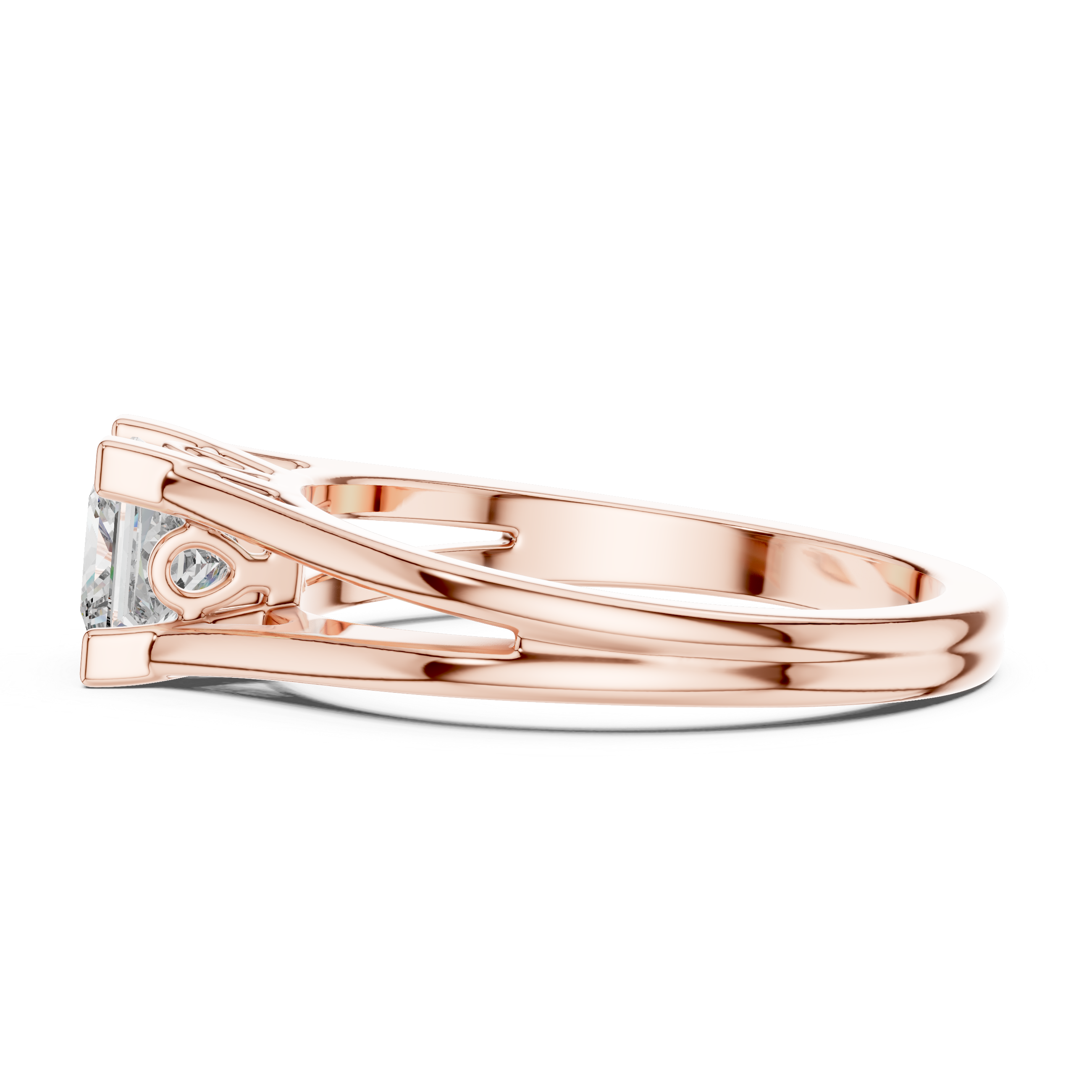 14K White Gold 2.0 CT Asscher Lab Grown Diamond Solitaire Engagement Ring