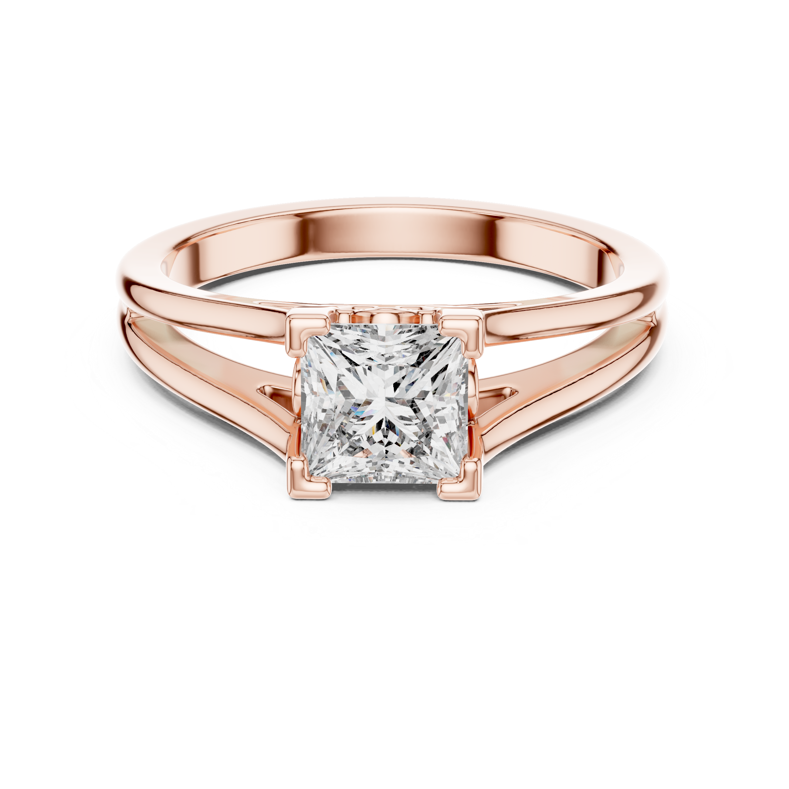 14K White Gold 2.0 CT Asscher Lab Grown Diamond Solitaire Engagement Ring