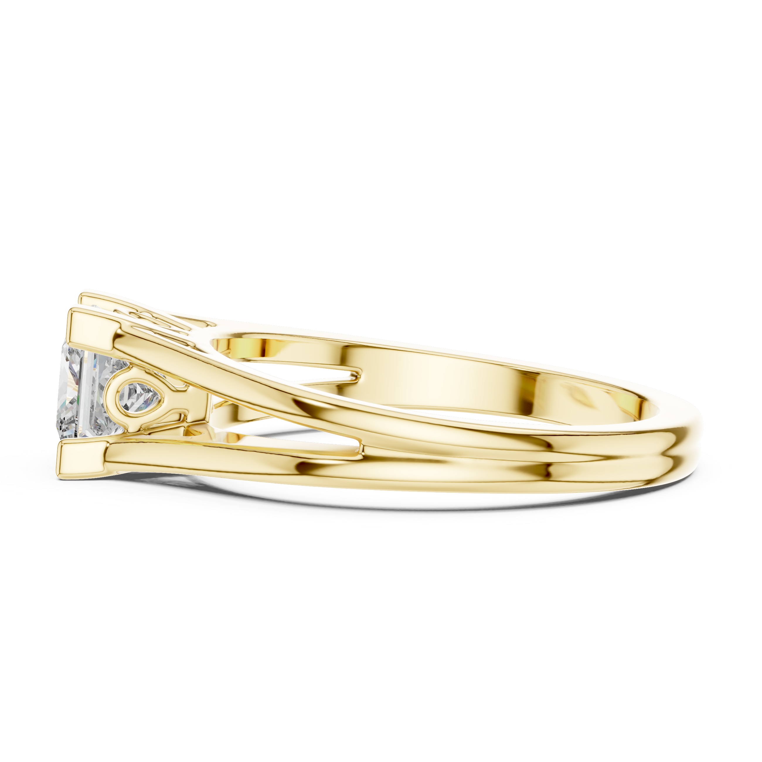 14K White Gold 2.0 CT Asscher Lab Grown Diamond Solitaire Engagement Ring