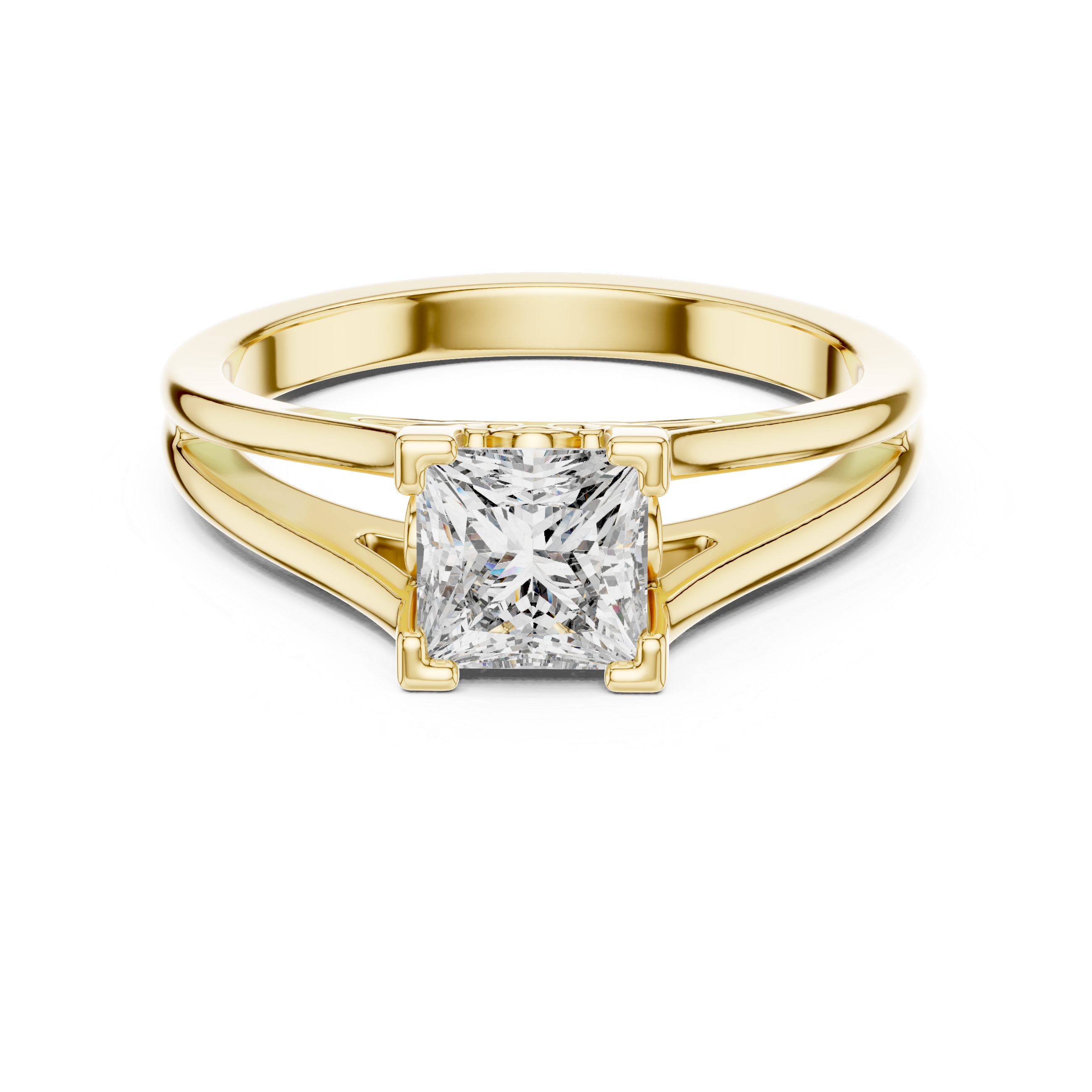14K White Gold 2.0 CT Asscher Lab Grown Diamond Solitaire Engagement Ring