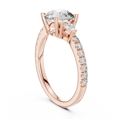 Round Lab Grown Diamond Vintage Engagement Ring