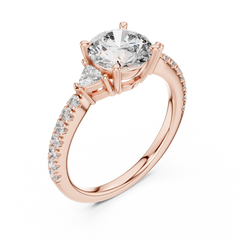 Round Lab Grown Diamond Vintage Engagement Ring