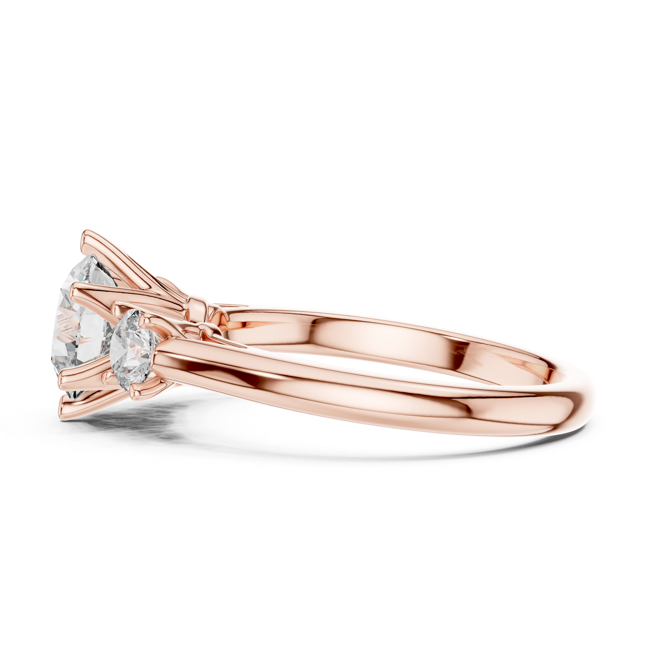 Round Lab Grown Diamond Three-Stone Engagement Ring