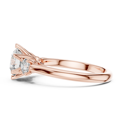 Round Lab Grown Diamond Three-Stone Engagement Ring