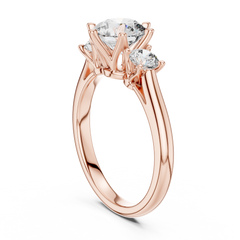 Round Lab Grown Diamond Three-Stone Engagement Ring