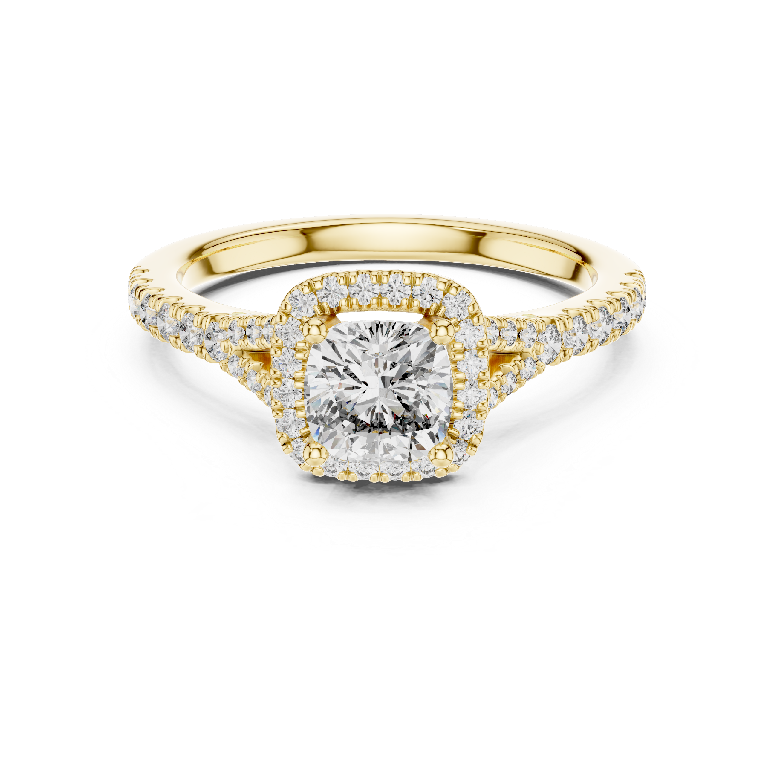 Round Lab Grown Diamond Halo Engagement Ring