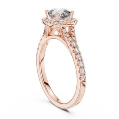 Round Lab Grown Diamond Halo Engagement Ring