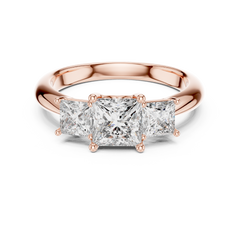 Princess Lab Grown Diamond Three-Stone Engagement Ring