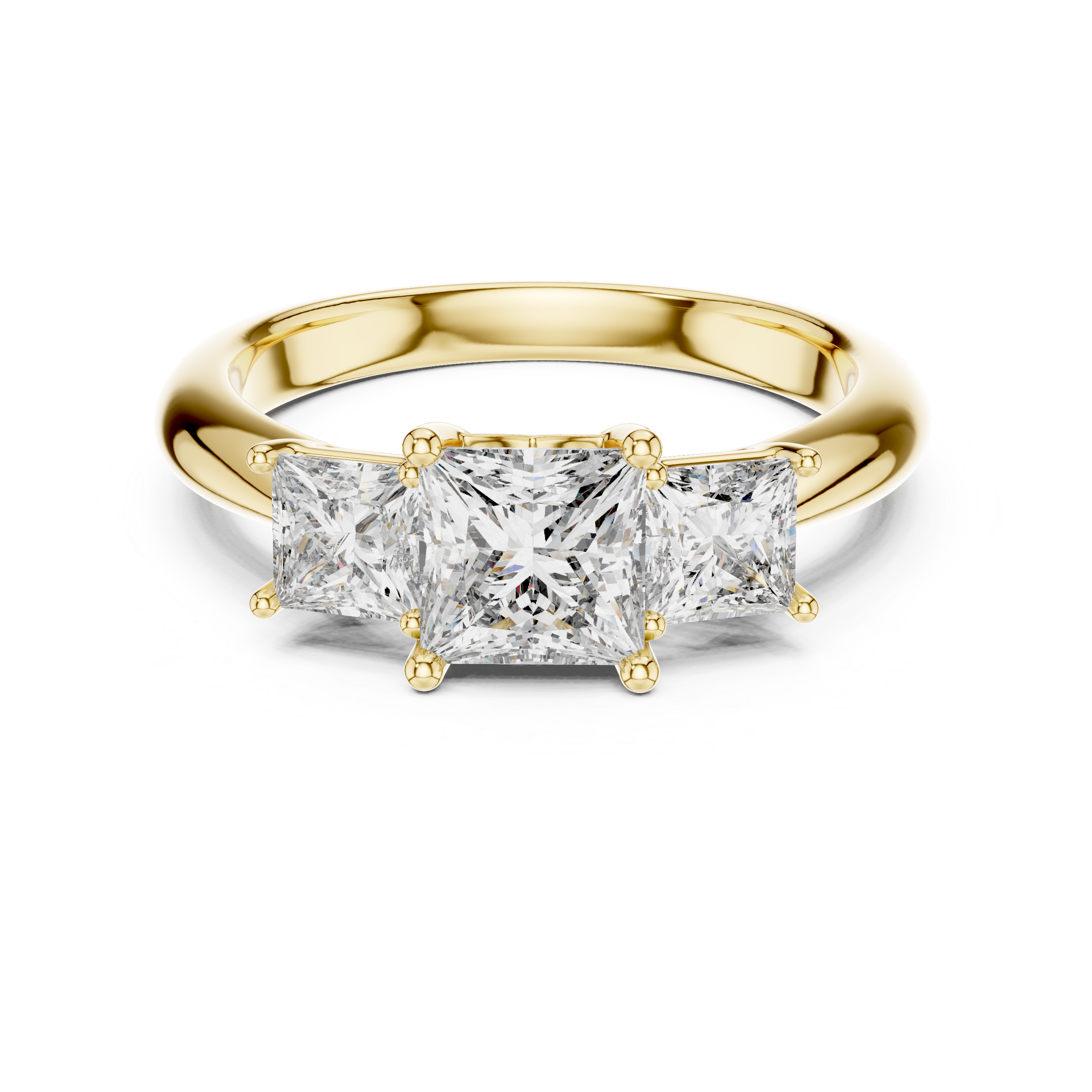Princess Lab Grown Diamond Three-Stone Engagement Ring