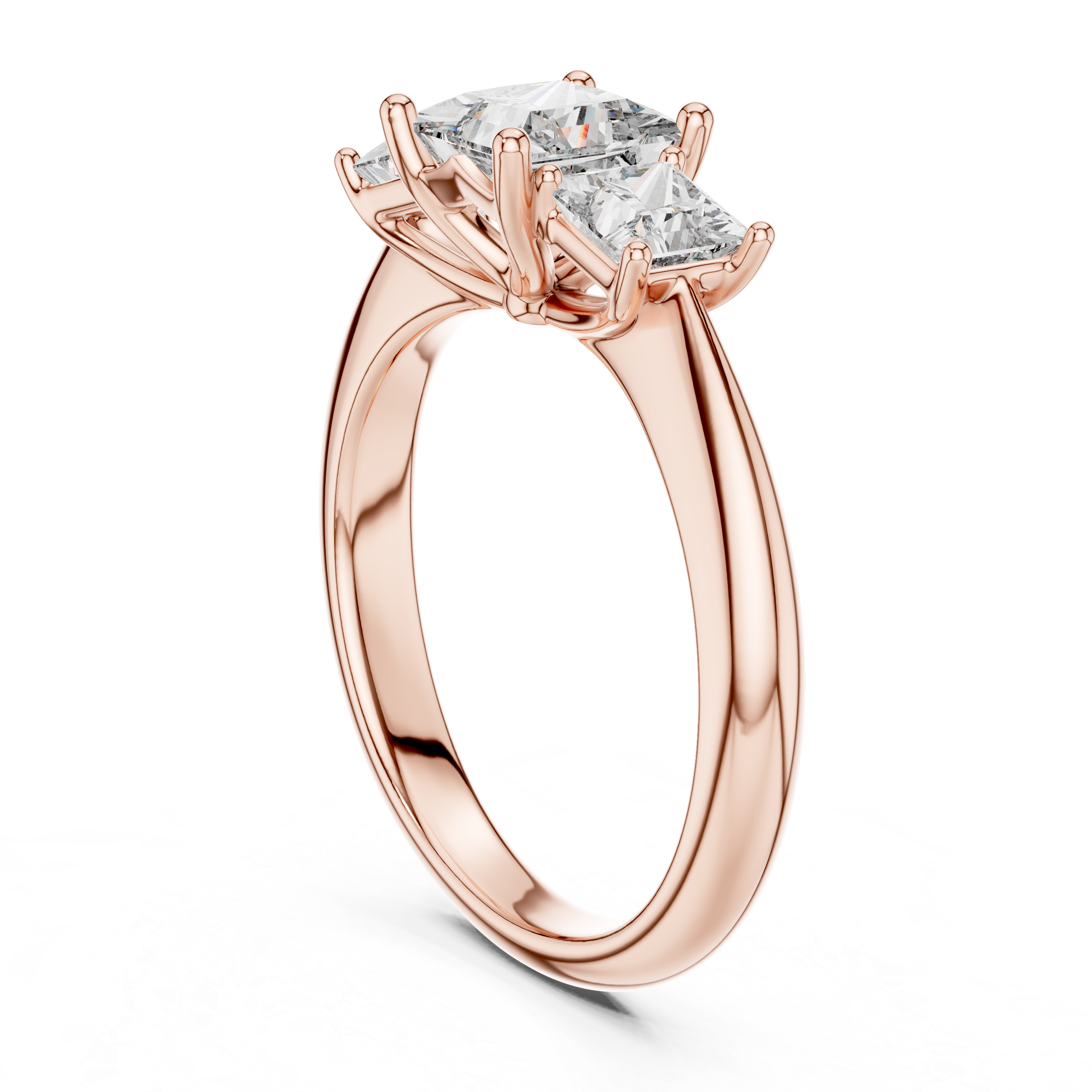 Princess Lab Grown Diamond Three-Stone Engagement Ring