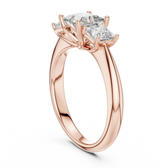 Princess Lab Grown Diamond Three-Stone Engagement Ring