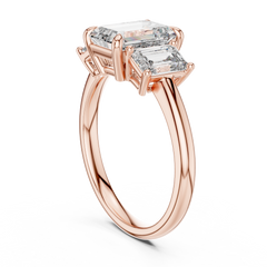 Emerald Lab Grown Diamond Three-Stone Engagement Ring