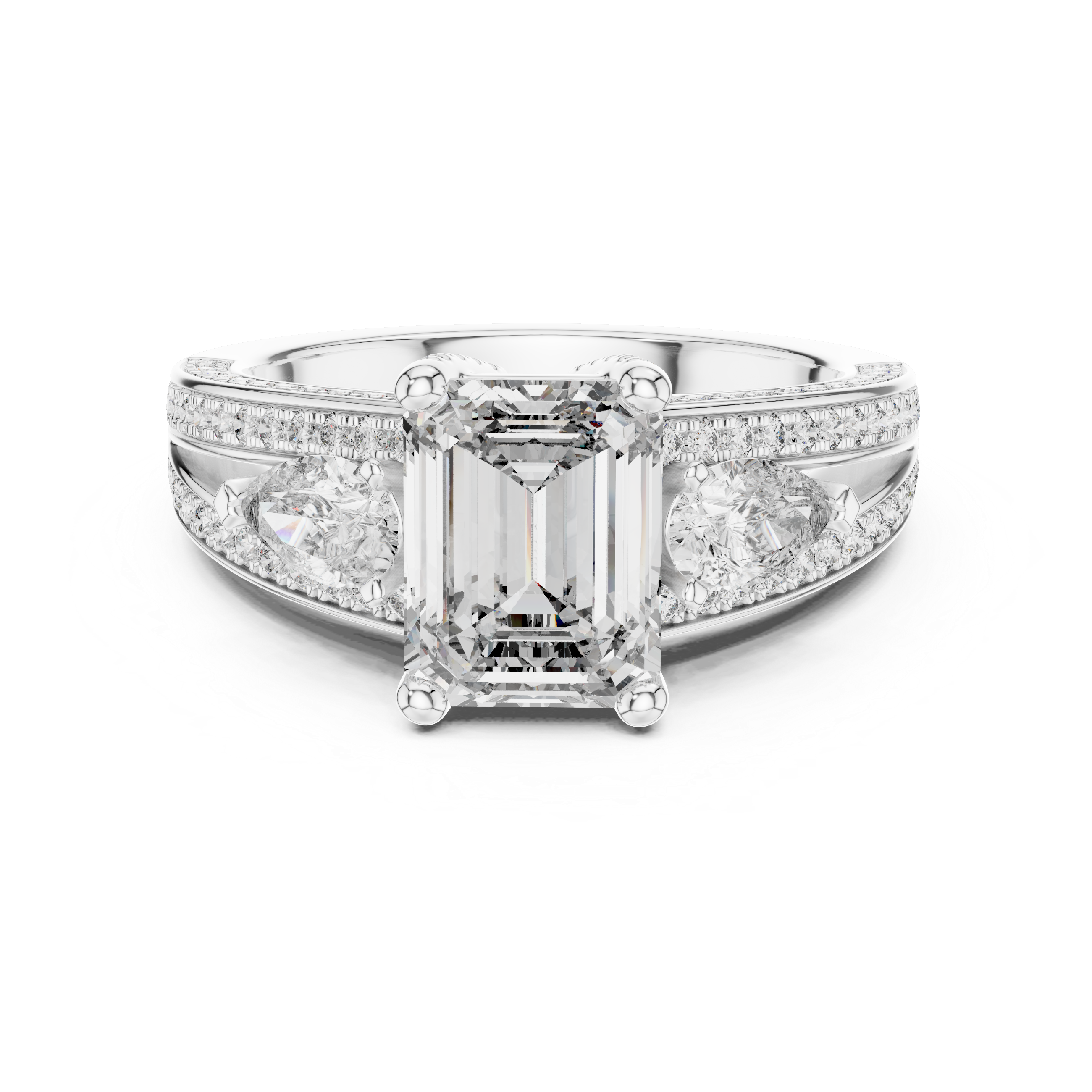 Emerald Lab Grown Diamond Halo Engagement Ring