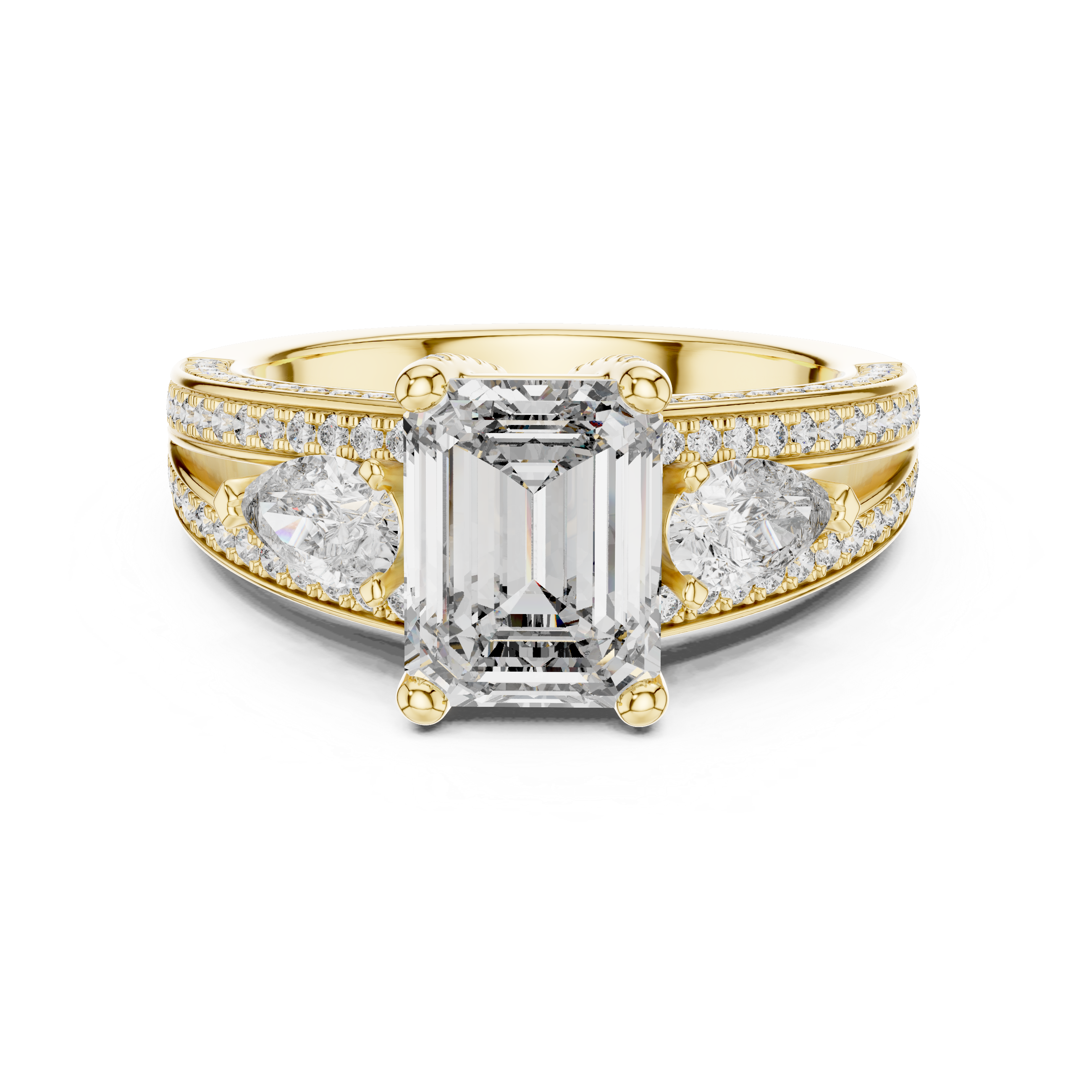 Emerald Lab Grown Diamond Halo Engagement Ring