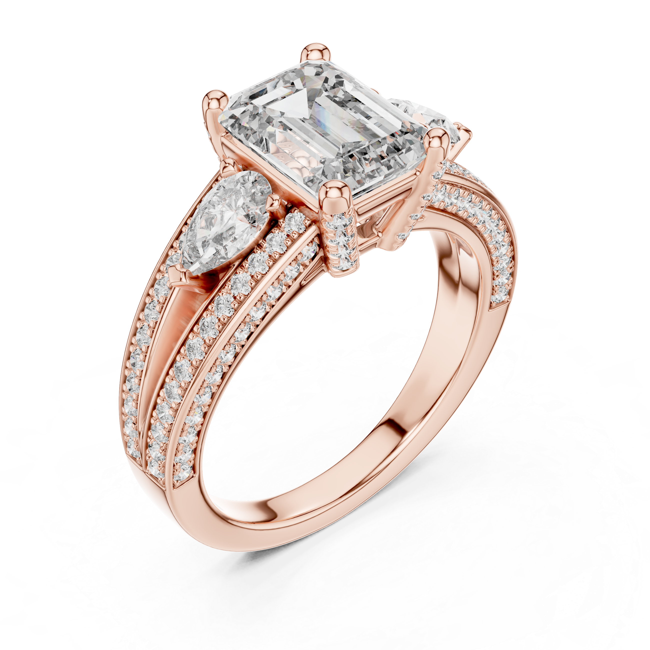 Emerald Lab Grown Diamond Halo Engagement Ring
