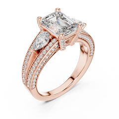 Emerald Lab Grown Diamond Halo Engagement Ring