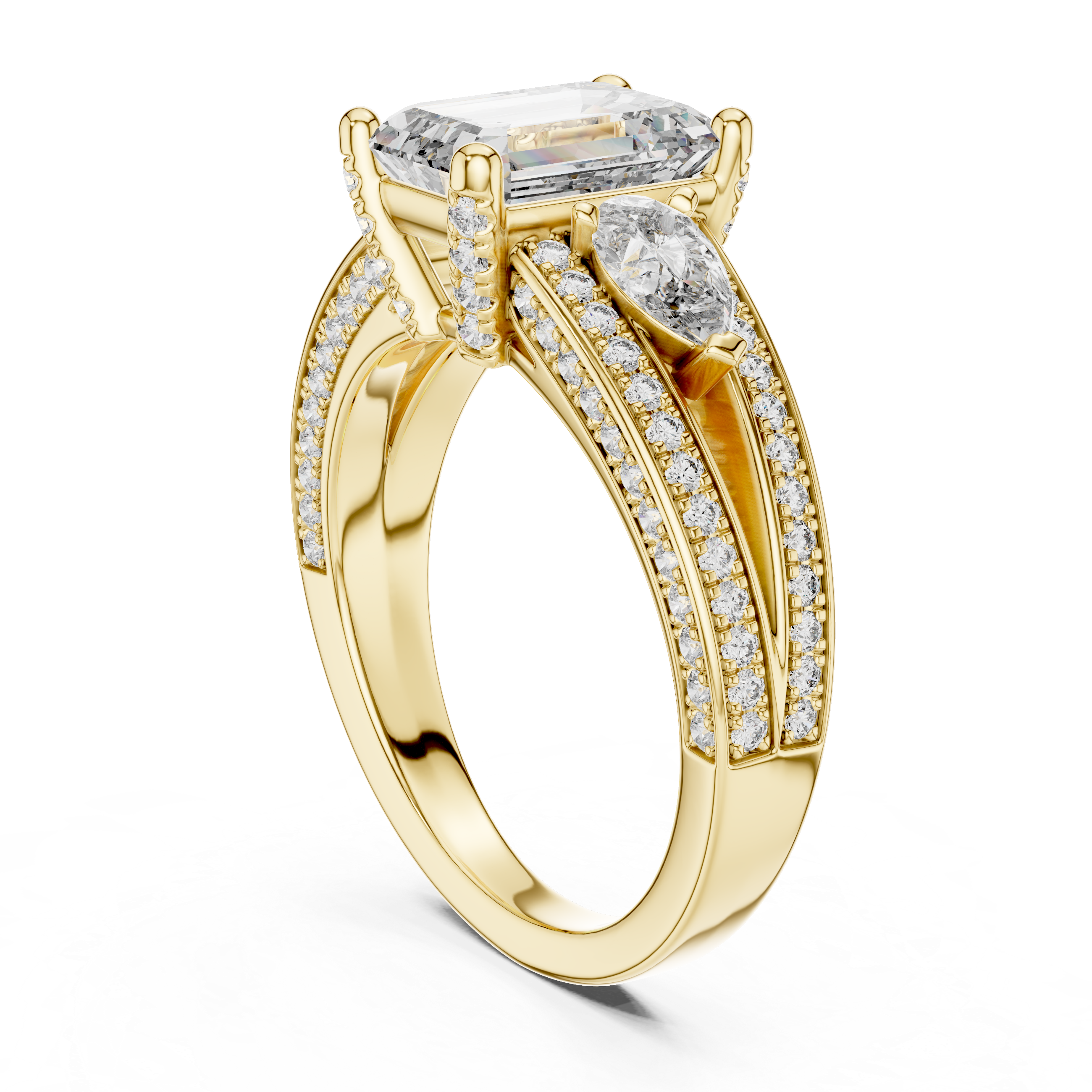 Emerald Lab Grown Diamond Halo Engagement Ring