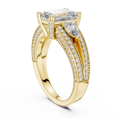 Emerald Lab Grown Diamond Halo Engagement Ring